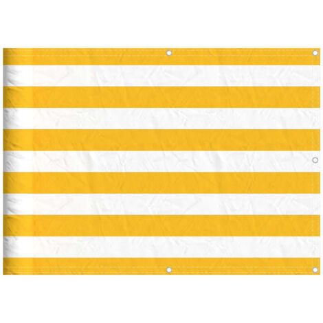 Paravento per Balcone Striscia Gialla e Bianca 75x800 cm vidaXL
