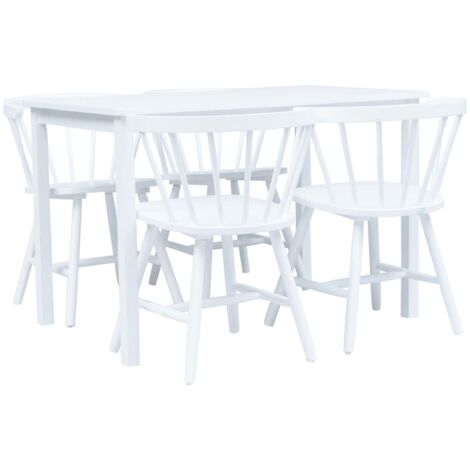 vidaXL Set da Pranzo 5 pz Robusto Elegante Romantico Decorativo Tavolo e Sedie Arredi Mobili Sala Cucina in MDF Telaio in Acciaio Marrone 