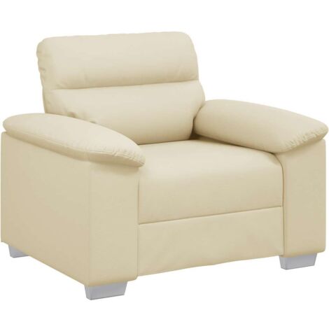 vidaXL Poltrona Crema 60 cm in Similpelle
