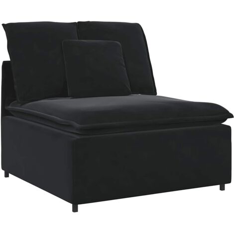 Modulo Centrale Divano Modulare con Cuscini Nero 100 cm vidaXL