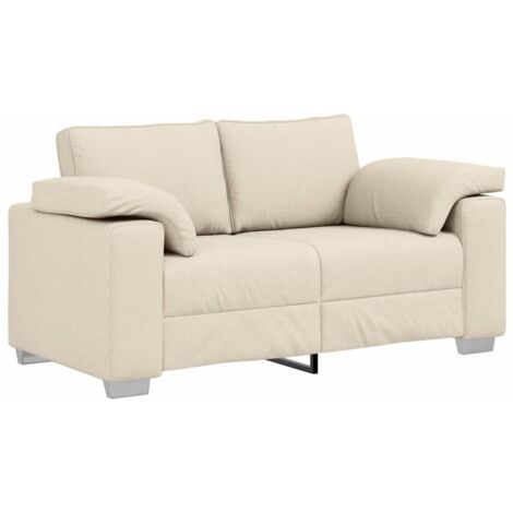 vidaXL Divano Beige 160 x 77 x 82 cm Tessuto misto lino