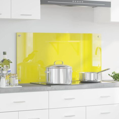vidaXL Rivestimento da Cucina Giallo 100 x 50 x 0,6 cm vetro temperato