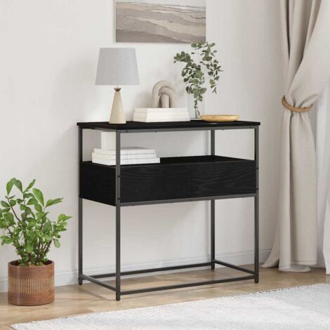 vidaXL Tavolo consolle Rovere Nero 75 x 40 x 75 cm Legno multistrato