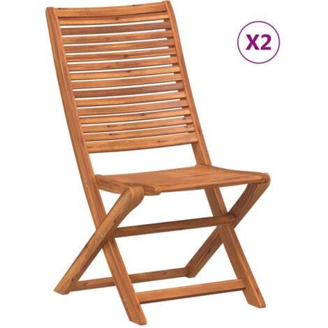 vidaXL Sedie da Giardino Pieghevoli 2 pz in Legno Massello di Acacia (1/5)