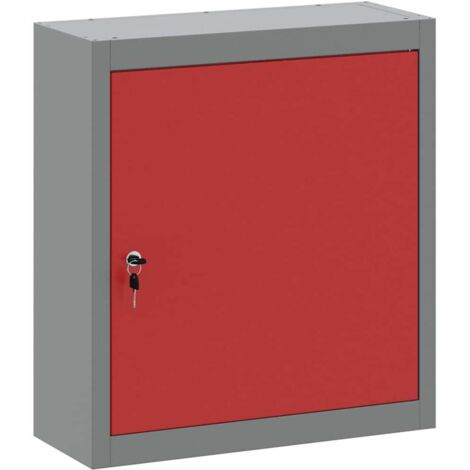 Mobile per Attrezzi con blocco Rosso e grigio 50 x 20 x 55 cm vidaXL