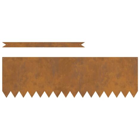 Bordure per prato 10 pcs Marrone 100 x 0.5 x 30 cm vidaXL