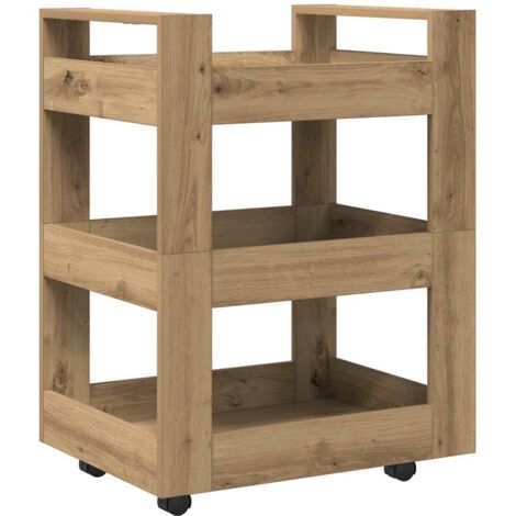 vidaXL Carrello da Cucina Rovere artigianale 60 x 45 x 80 cm