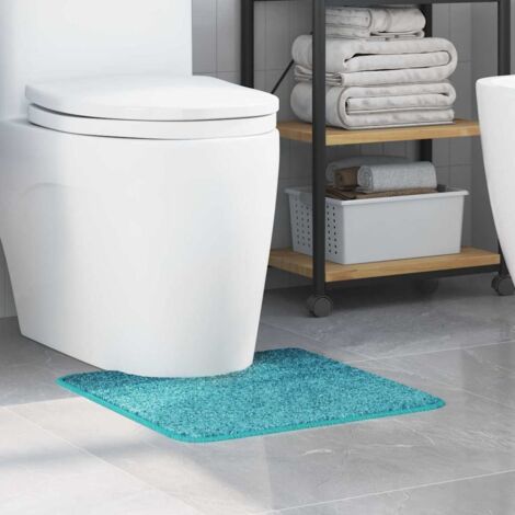 Tappeto Antiscivolo per Bagno con Taglio per Toilette Turchese vidaXL (1/5)