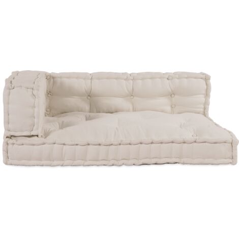 Cuscino per Pallet 3 pcs Crema Poliestere vidaXL