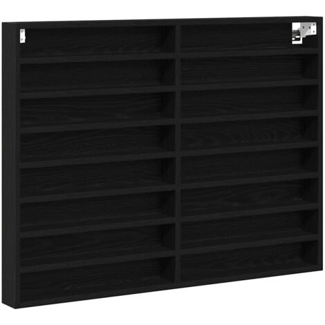 vidaXL Mobile Espositivo con lo scaffale Rovere nero 100 x 8.5 x 75 cm