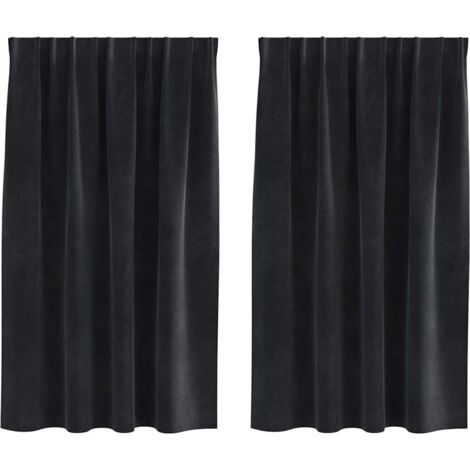 Tende oscuranti 2 pcs Nero 140 x 140 cm Velluto vidaXL (1/5)