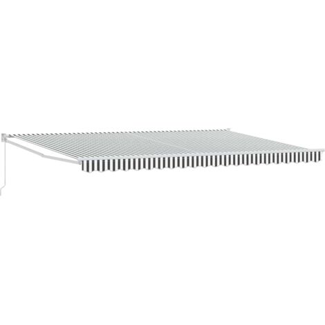 Tenda Retrattile Antracite e Bianca 5x3 m Tessuto e Alluminio vidaXL
