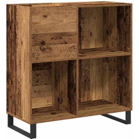vidaXL Mobile porta vinili Legno vecchio 85 x 38 x 89 cm