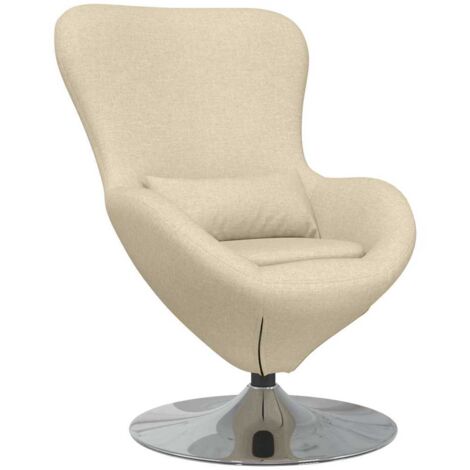 Poltrona uovo Crema 63 x 73 x 90 cm Tessuto vidaXL (1/5)
