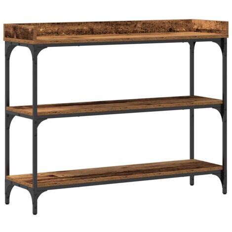 vidaXL Tavolo Consolle con lo scaffale Legno vecchio 100 x 30 x 80 cm (1/5)