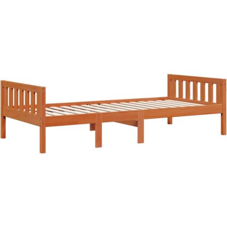 Letto Bambini senza Materasso Marrone Cera 75x190 cm Legno Pino vidaXL