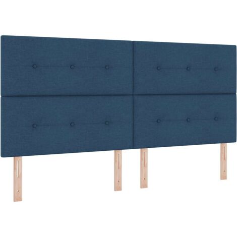 vidaXL Testiera regolabile in altezza con testiera Blu 200 cm Tessuto