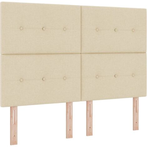 Testiera regolabile in altezza Crema 144 cm Tessuto vidaXL