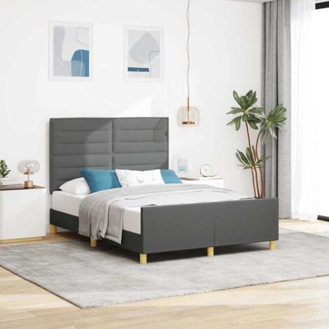 Struttura del letto Grigio scuro 160 x 200 cm Tessuto vidaXL (1/5)