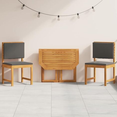 Set Bistro da Giardino 3 pcs Marrone Legno di Acacia Massello vidaXL (1/5)