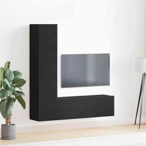 Set mobile TV 4 pcs Rovere Nero 130,5 x 30 x 140 cm vidaXL (1/5)