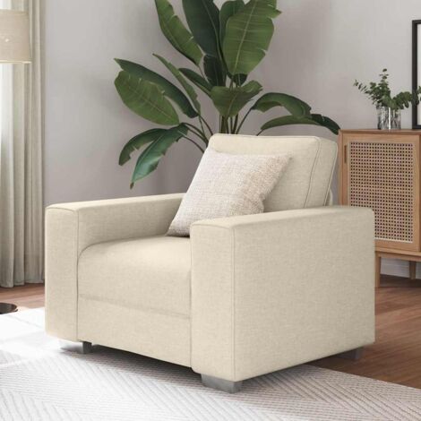 vidaXL Divano Beige 100 x 77 x 82 cm Tessuto misto lino