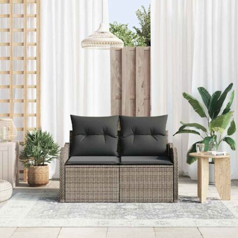 Divano da giardino Grigio 121 x 62 x 69cm polyrattan vidaXL