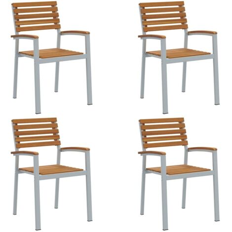 vidaXL Sedia da Giardino 4 pcs Marrone 56 x 57 x 87 cm (1/5)