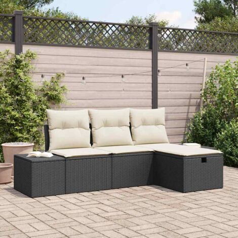 VidaXL Sdraio Da Giardino In Poly Rattan Con Cuscino - Lettino Regolabile Su 4 Posizioni, Struttura In Acciaio, Multicolore - 6