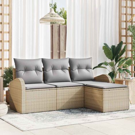 Set Divano da Giardino Beige polyrattan vidaXL (1/5)