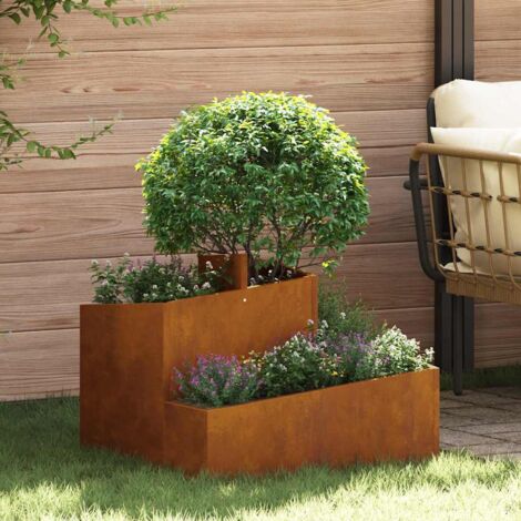 Vaso da giardino Marrone 60 x 60 x 50 cm vidaXL