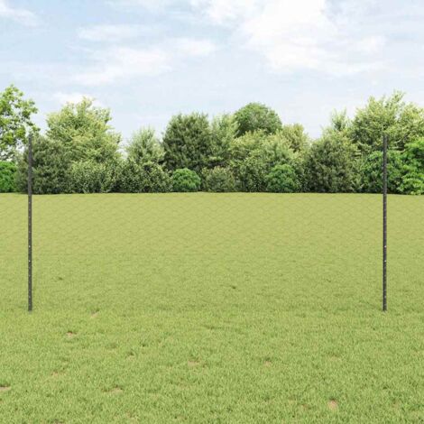 vidaXL Recinzione con pali. Grigio 1.2 x 50 m Acciaio