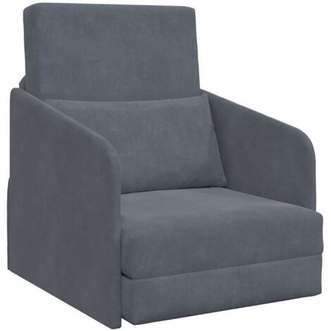 Divano letto Grigio scuro 65 x 80 x 83 cm Velluto vidaXL (1/5)