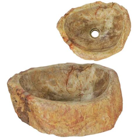 Lavandino 45x35x15 cm in Pietra Fossile Crema vidaXL