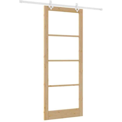 Porta Scorrevole Marrone 93 x 232 cm Legno e metallo vidaXL