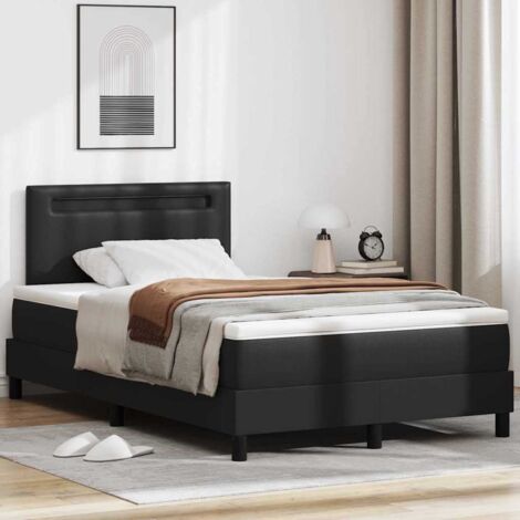 vidaXL Struttura letto con materasso Nero 120 x 190 cm Pelle sintetica