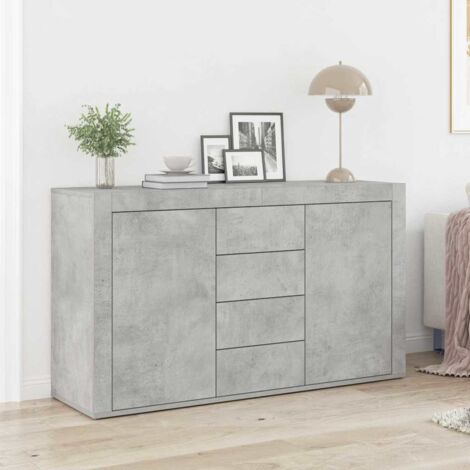 vidaXL Credenza Grigio cemento 120 x 36 x 69 cm Legno multistrato