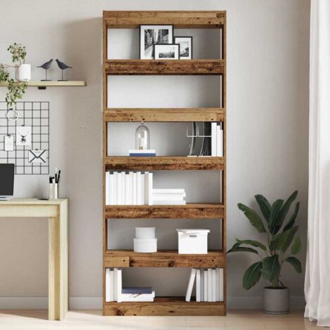 Libreria Rovere Fumo 31x24x127 cm in Legno Multistrato