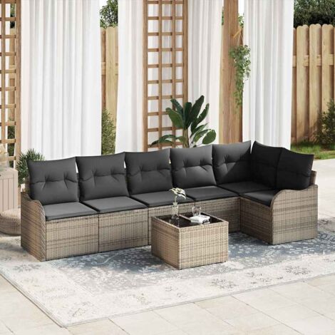 Set Divano da Giardino Grigio polyrattan vidaXL (1/5)
