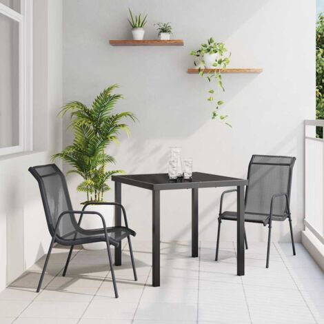 Set da Pranzo per Giardino 3 pcs Nero vidaXL (1/5)