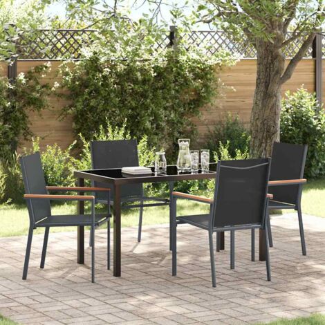 vidaXL Set da Pranzo per Giardino 5 pcs Nero (1/5)