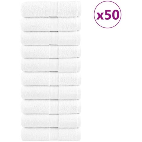 vidaXL Salviette Premium SOLUND 50 pz Bianche 15x21 cm 600gsm