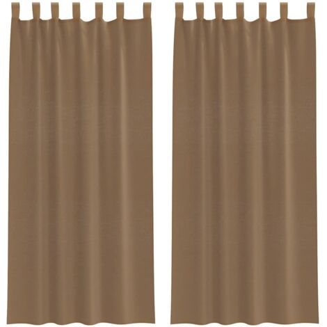 vidaXL Tende in Voile con Passanti 2 pz Marrone Chiaro 140x225 cm