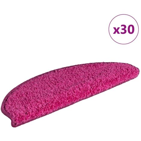 vidaXL Tappetini per scale 30 pz 65x21x4 cm rosa semicircolari grandi
