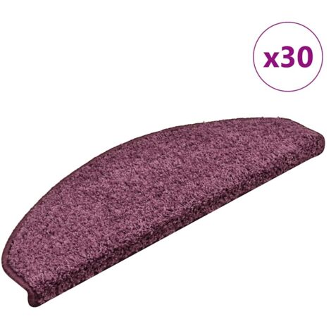 vidaXL Tappetini per Scale 30 pz Viola Scuro 65x21x4 cm