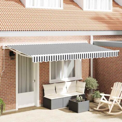 Telo di ricambio per tenda da sole Antracite e Bianco 4 x 2 m vidaXL