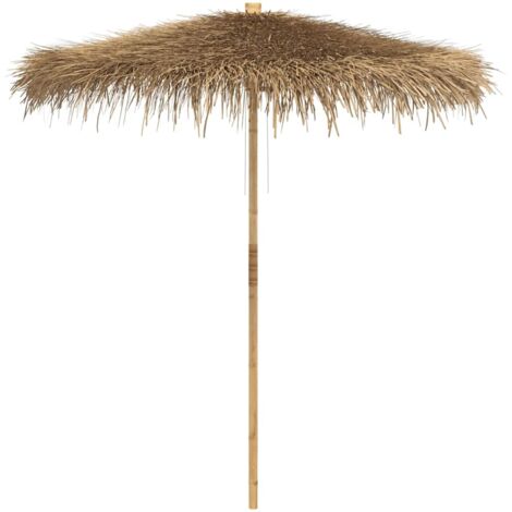 vidaXL Ombrello Tiki con Baldacchino a Foglia di Banana 240 cm Bambù