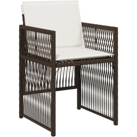 vidaXL Sedie da Giardino con Cuscini 4 pz Marroni in Polyrattan (1/5)