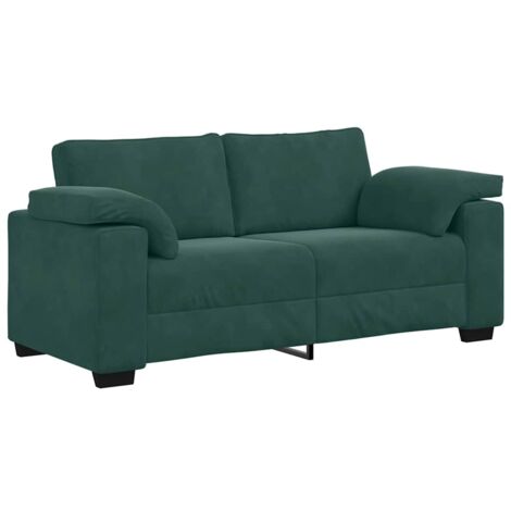 vidaXL Divano Divanetto Verde Scuro 140 cm in Velluto (1/5)