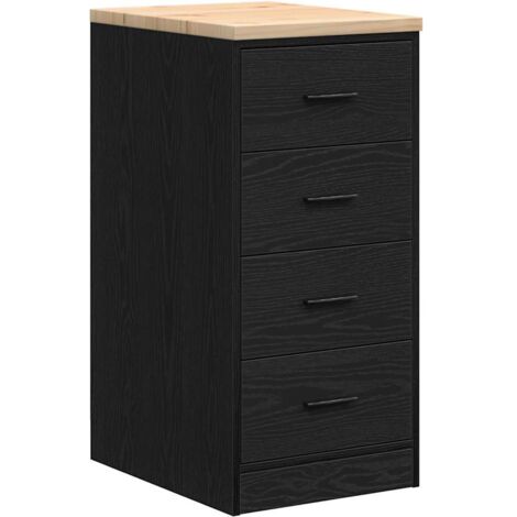 vidaXL Armadietto da Garage Nero 40x51x85 cm in Legno Massello di Pino (1/5)